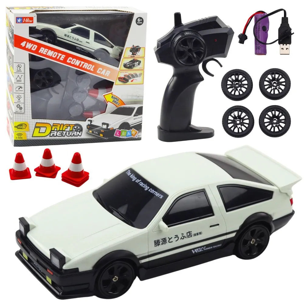 4WD baltas RC drift automobilis